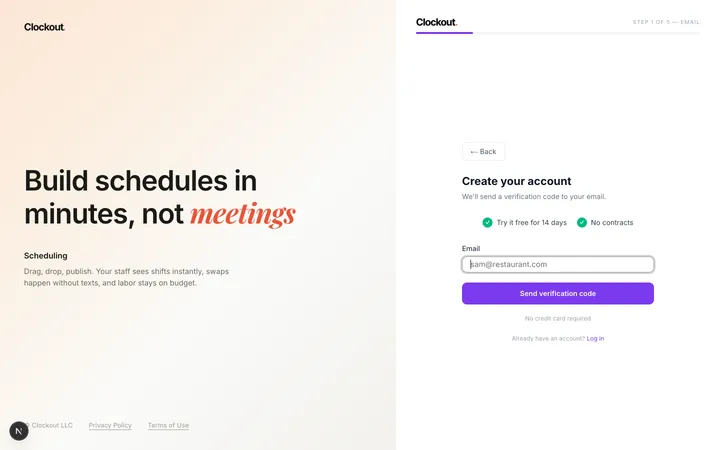 Step 1 of 5 — Email