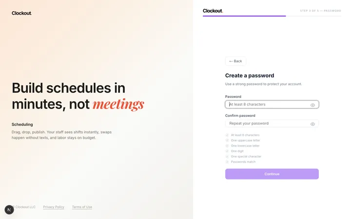 Step 3 of 5 — Password