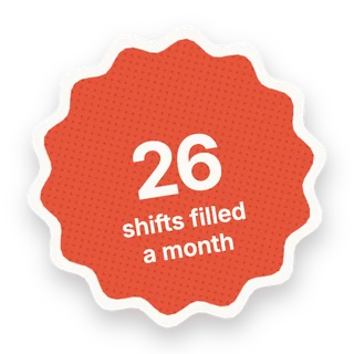26 shifts filled a month