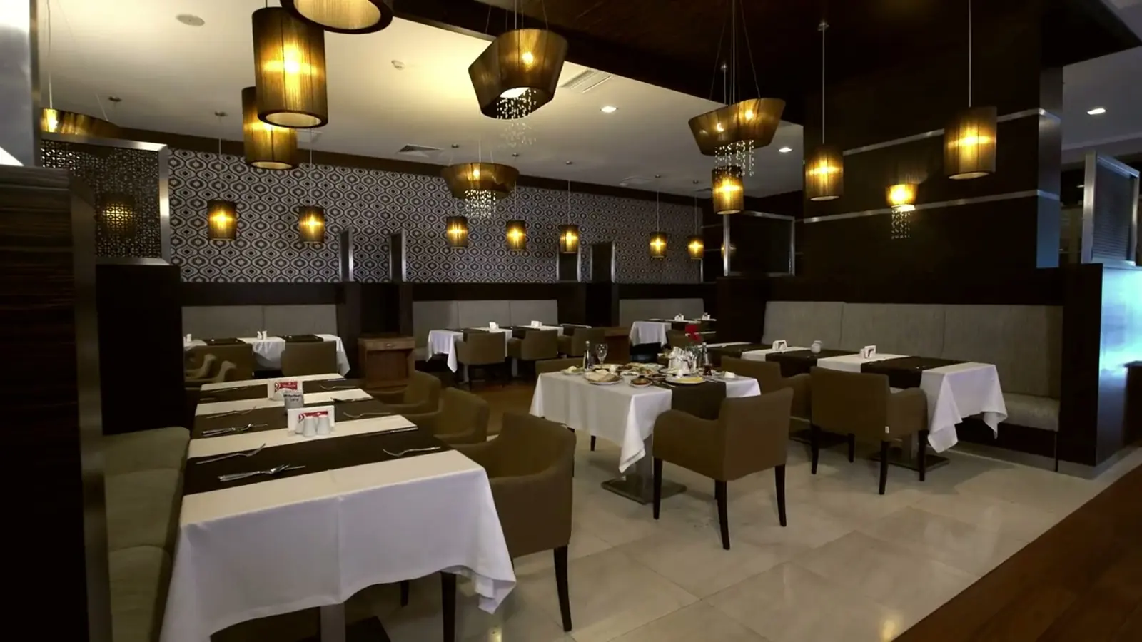 An empty dining room after close